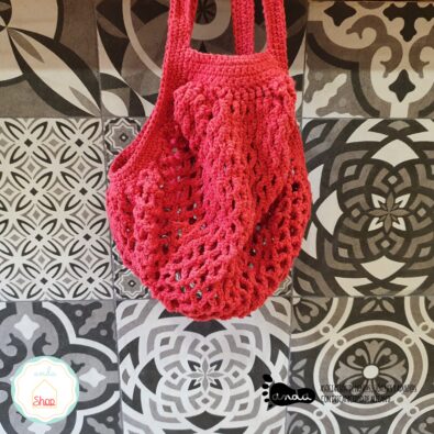 Bolsa compra Crochet roja